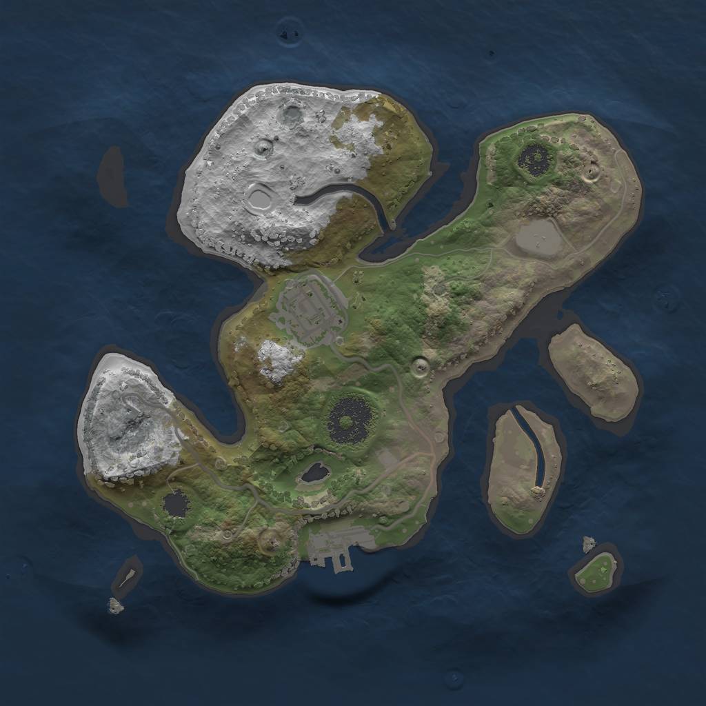 Rust Map: Procedural Map, Size: 2300, Seed: 8123834, 7 Monuments