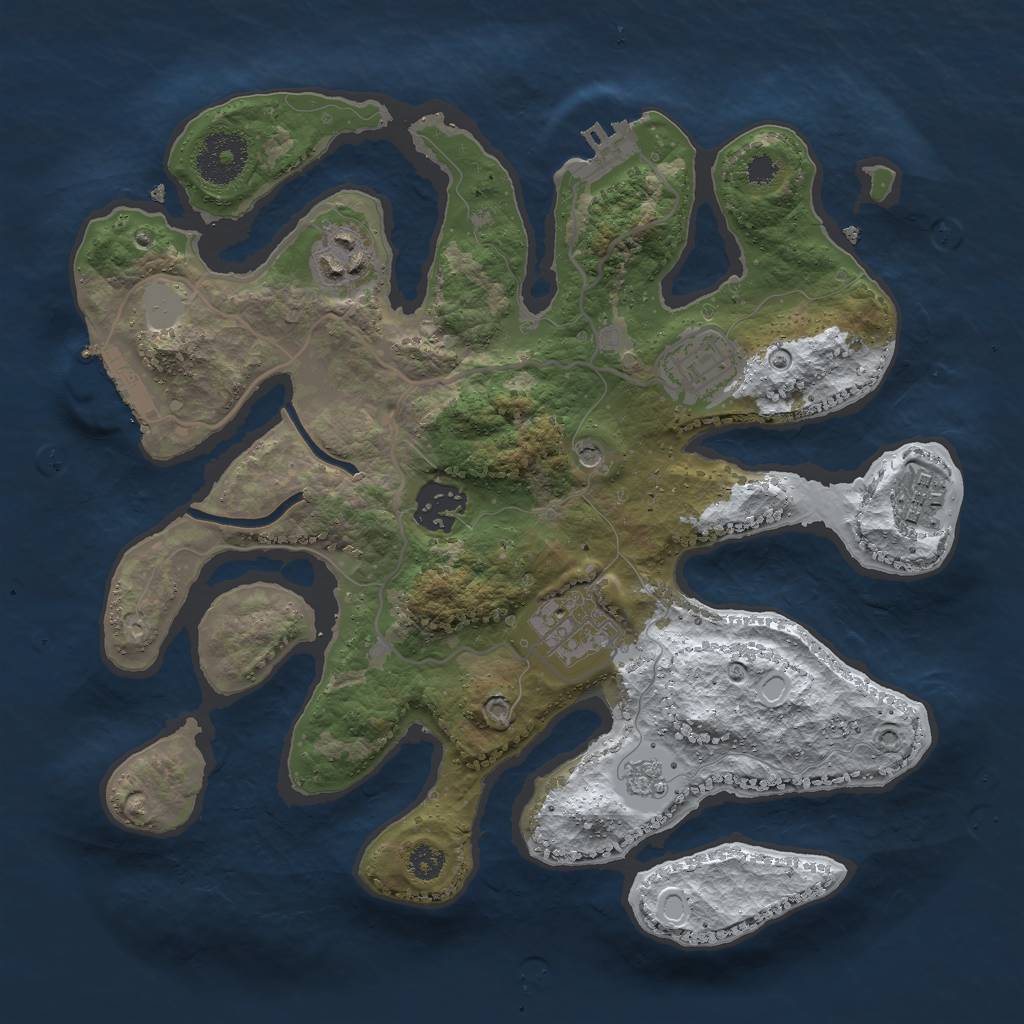 Rust Map: Procedural Map, Size: 3000, Seed: 284859, 14 Monuments