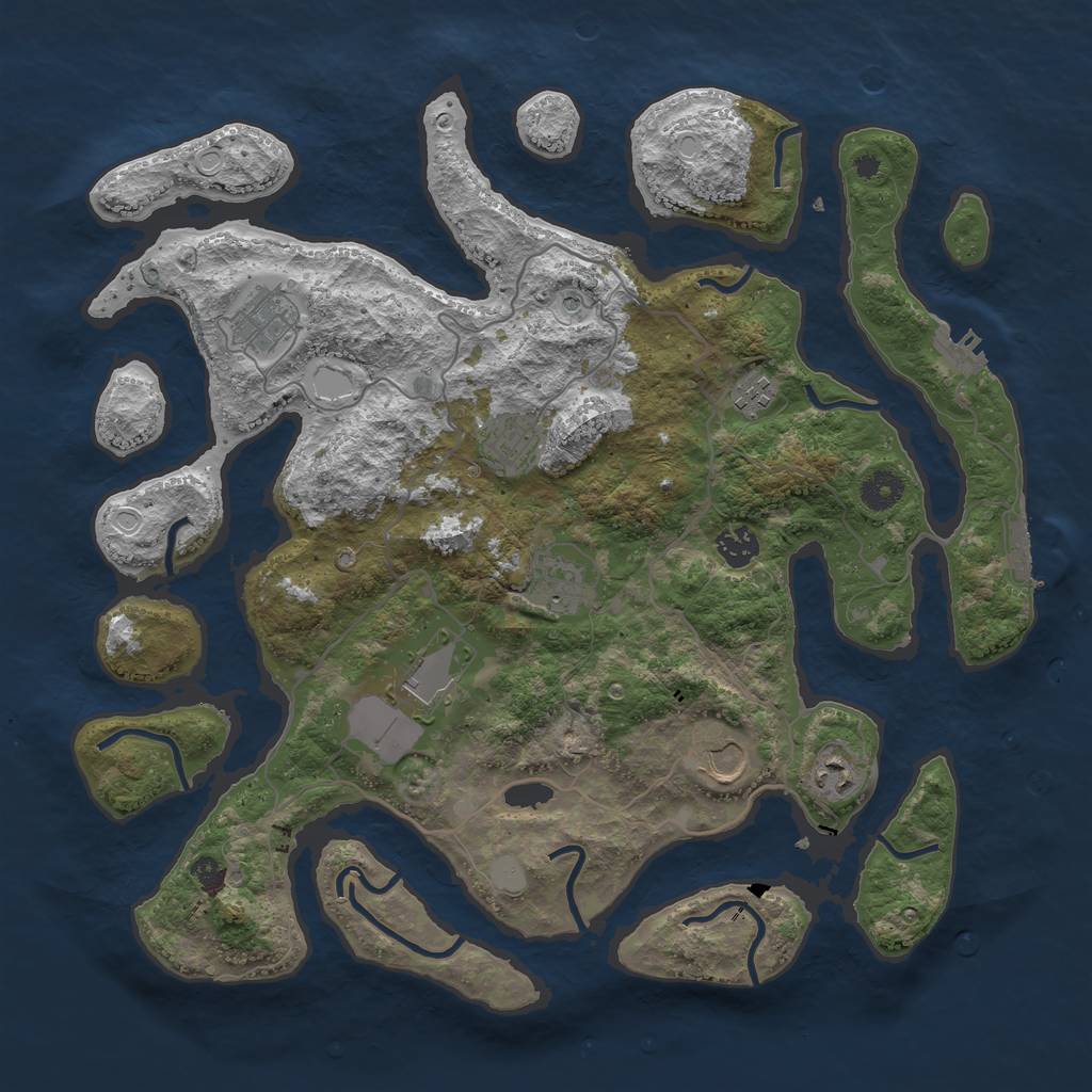 Rust Map: Procedural Map, Size: 4000, Seed: 114250274, 16 Monuments