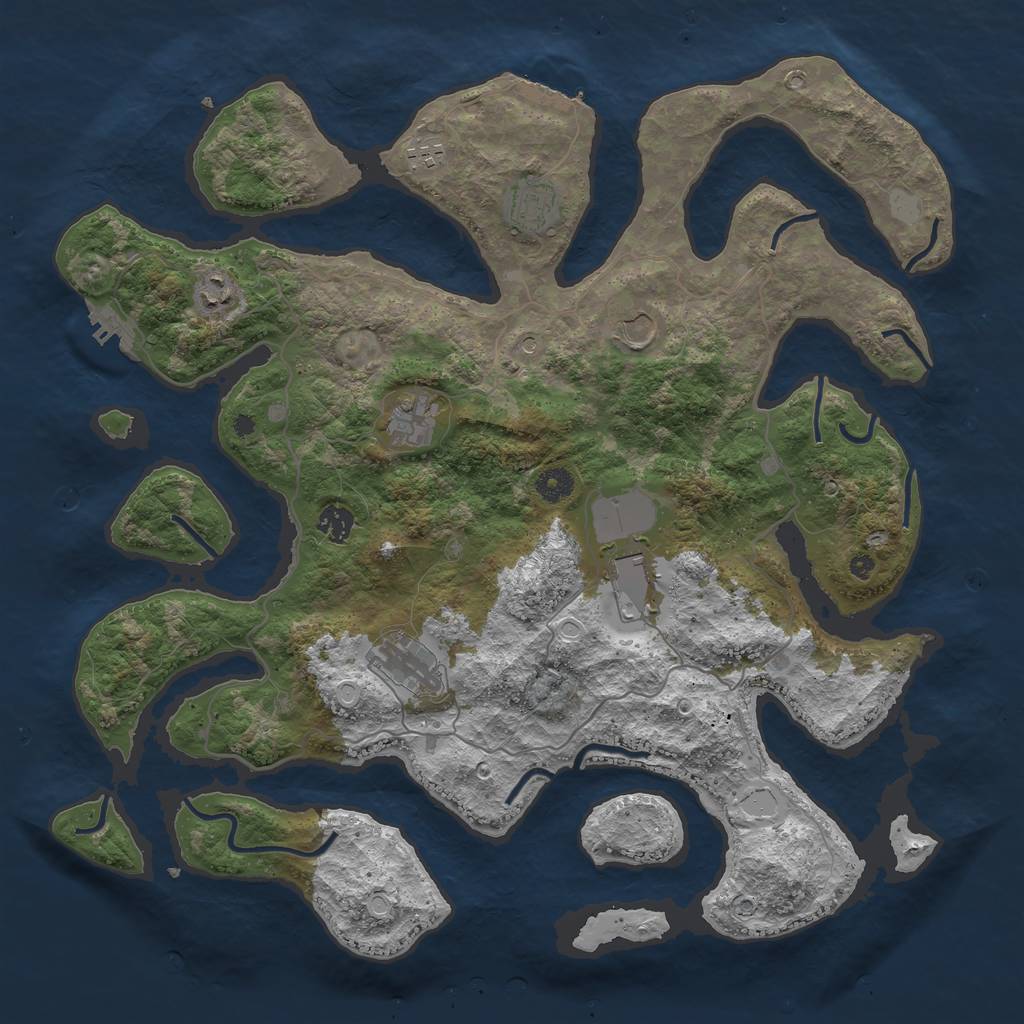 Rust Map: Procedural Map, Size: 4250, Seed: 9811354, 16 Monuments