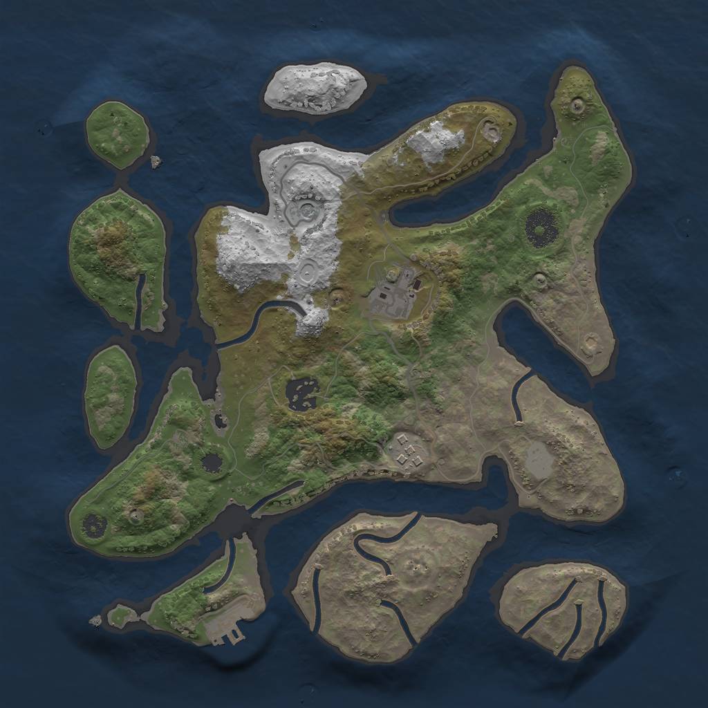 Rust Map: Procedural Map, Size: 3000, Seed: 45313258, 10 Monuments