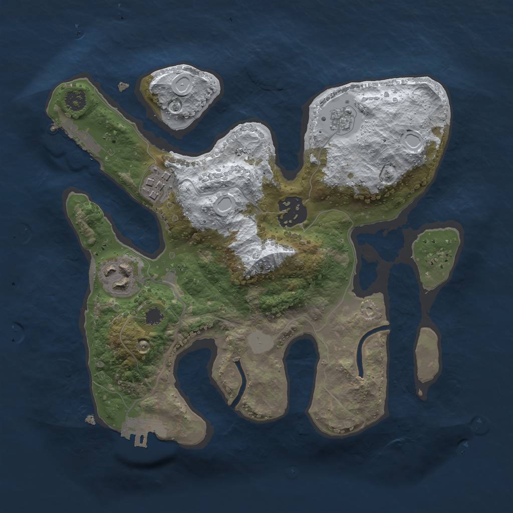 Rust Map: Procedural Map, Size: 2500, Seed: 1581122293, 11 Monuments