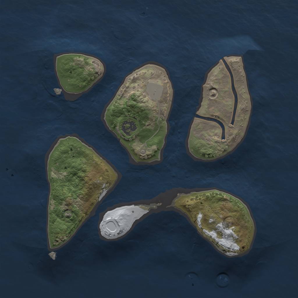 Rust Map: Procedural Map, Size: 2001, Seed: 681538924, 5 Monuments