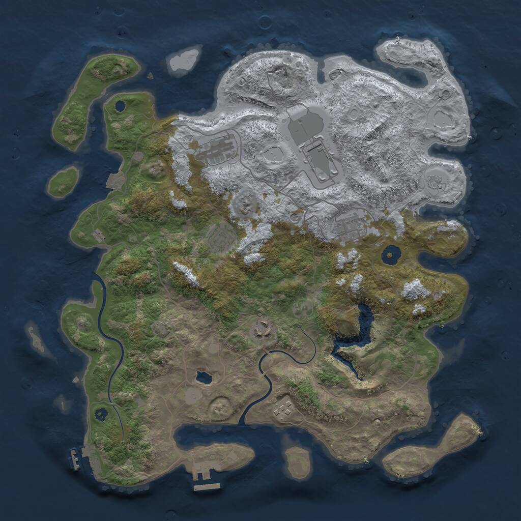 Rust Map: Procedural Map, Size: 4000, Seed: 797835, 12 Monuments