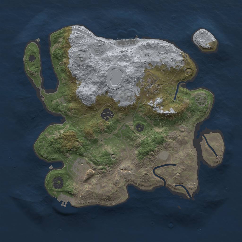 Rust Map: Procedural Map, Size: 3000, Seed: 266951, 10 Monuments