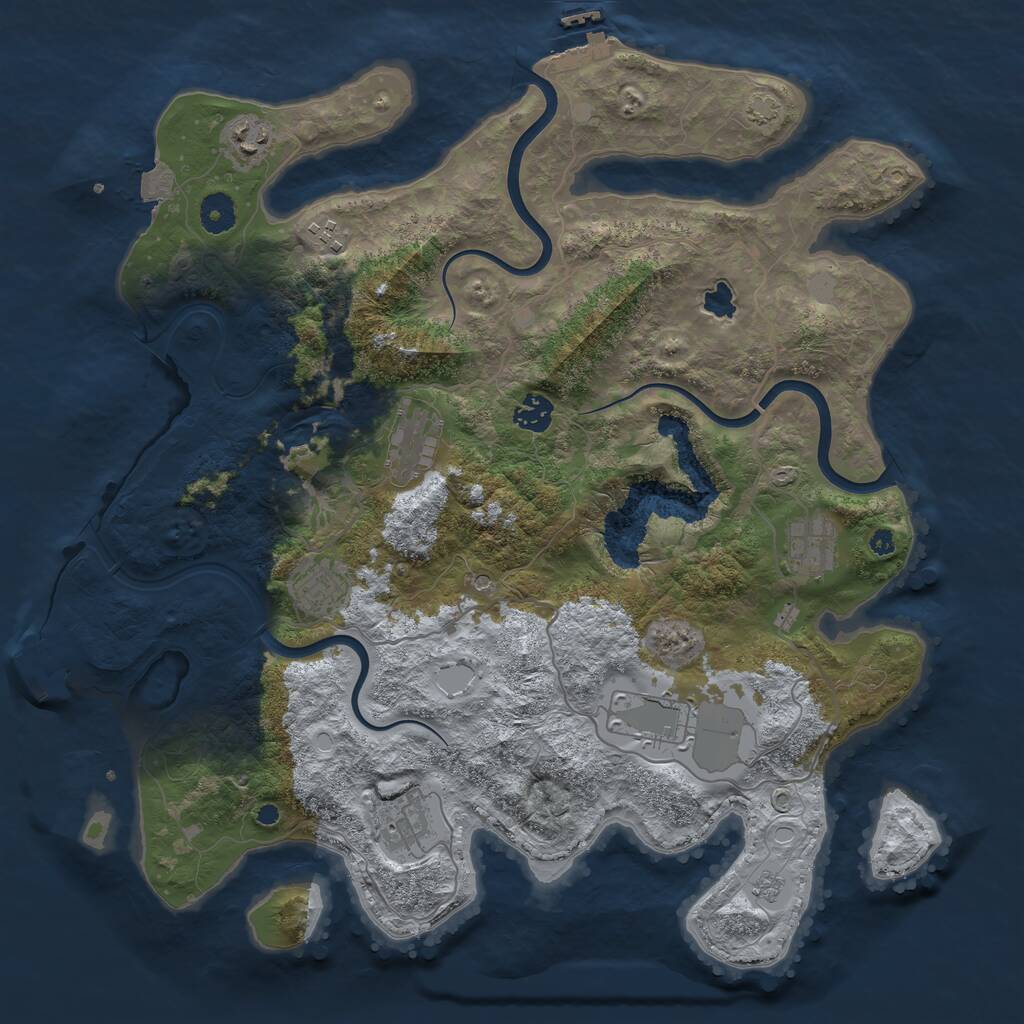 Rust Map: Procedural Map, Size: 4000, Seed: 709614, 14 Monuments