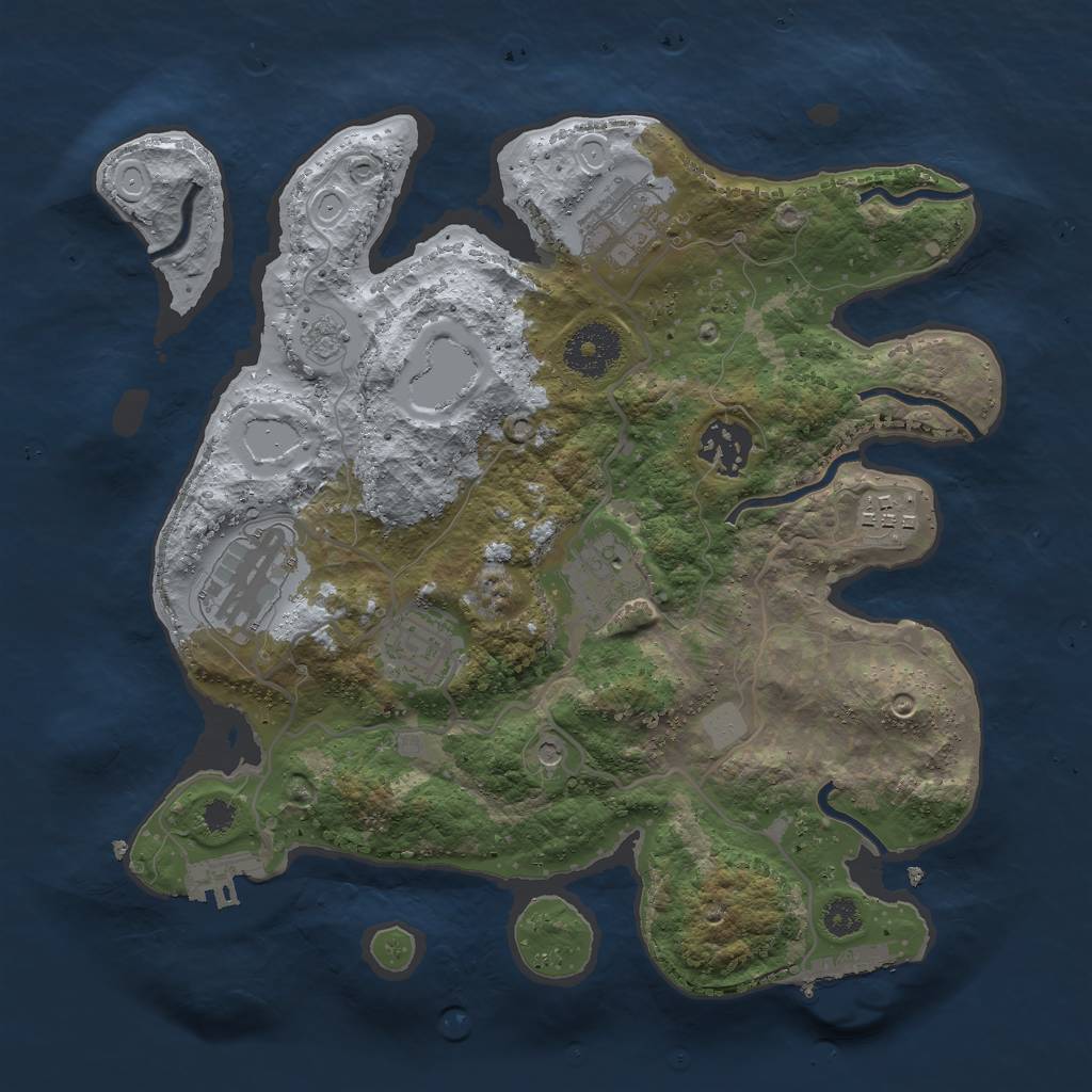 Rust Map: Procedural Map, Size: 3000, Seed: 23147592, 13 Monuments