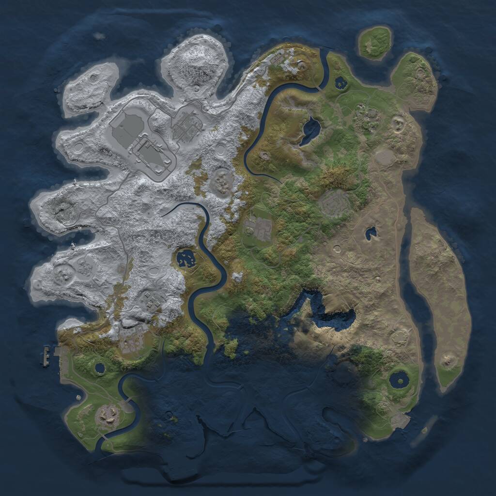 Rust Map: Procedural Map, Size: 4000, Seed: 85768, 15 Monuments