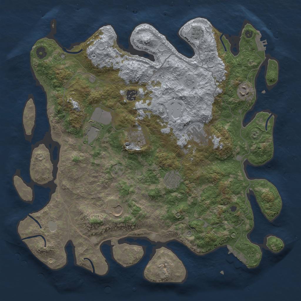 Rust Map: Procedural Map, Size: 4000, Seed: 716550, 17 Monuments