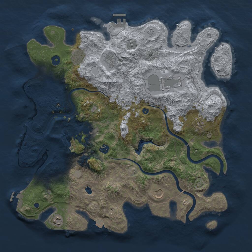 Rust Map: Procedural Map, Size: 4000, Seed: 42038, 15 Monuments