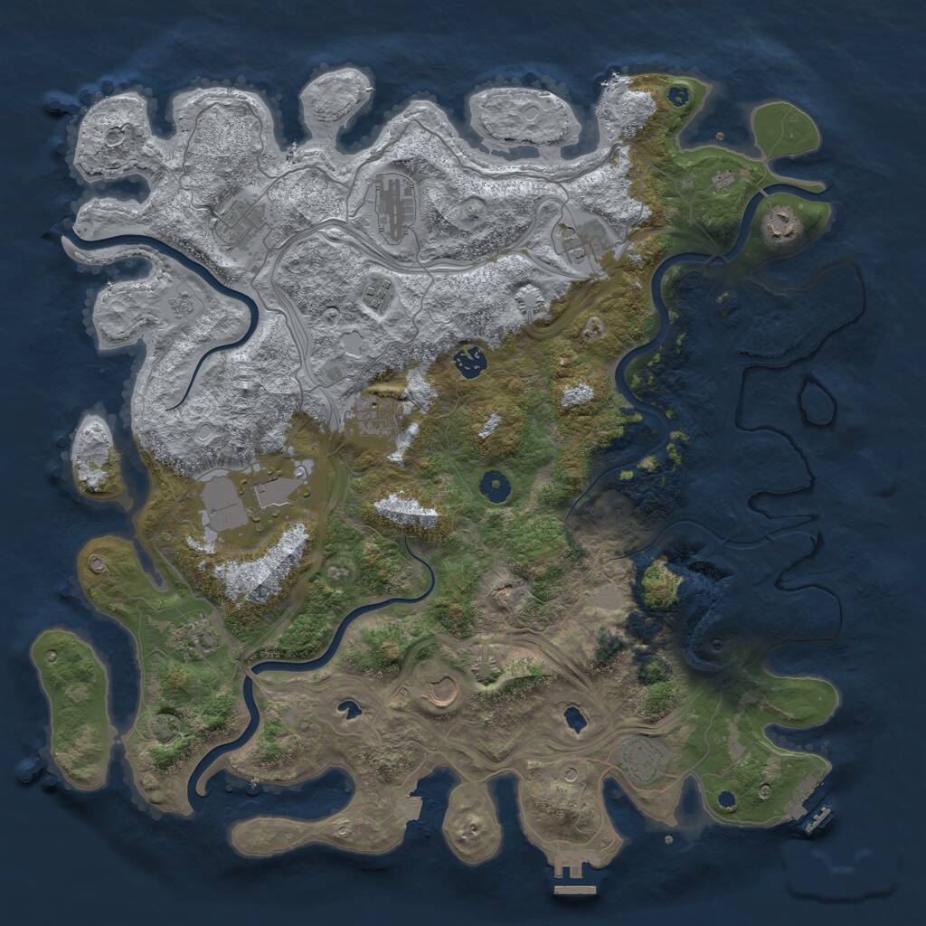 Rust Map: Procedural Map, Size: 4500, Seed: 819086594, 17 Monuments