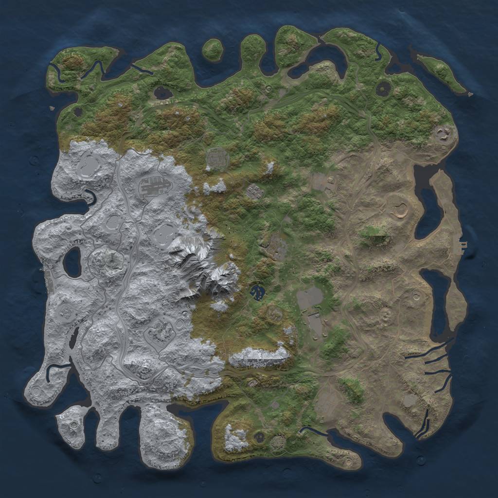 Rust Map: Procedural Map, Size: 5000, Seed: 758623493, 19 Monuments