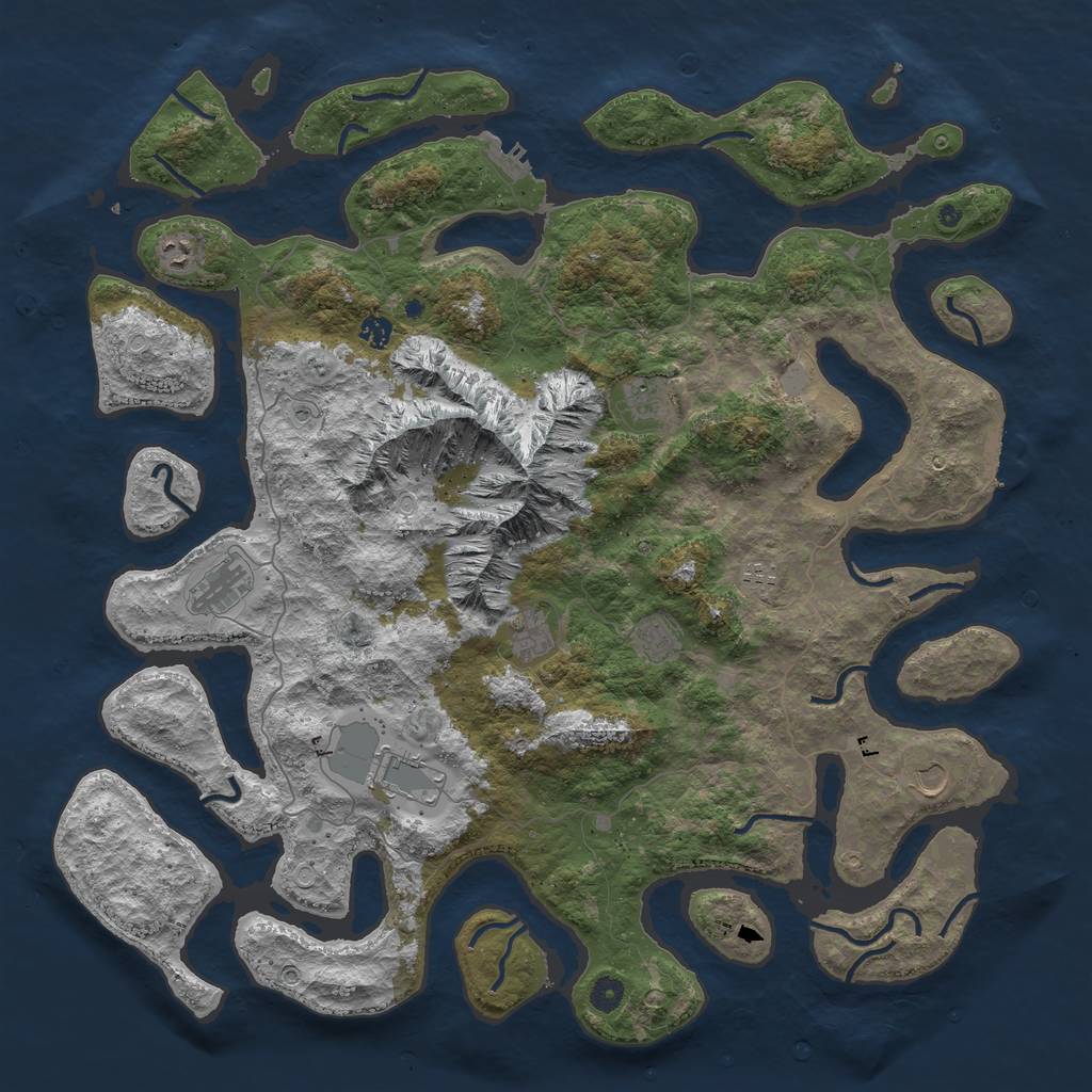 Rust Map: Procedural Map, Size: 5000, Seed: 78569421, 17 Monuments