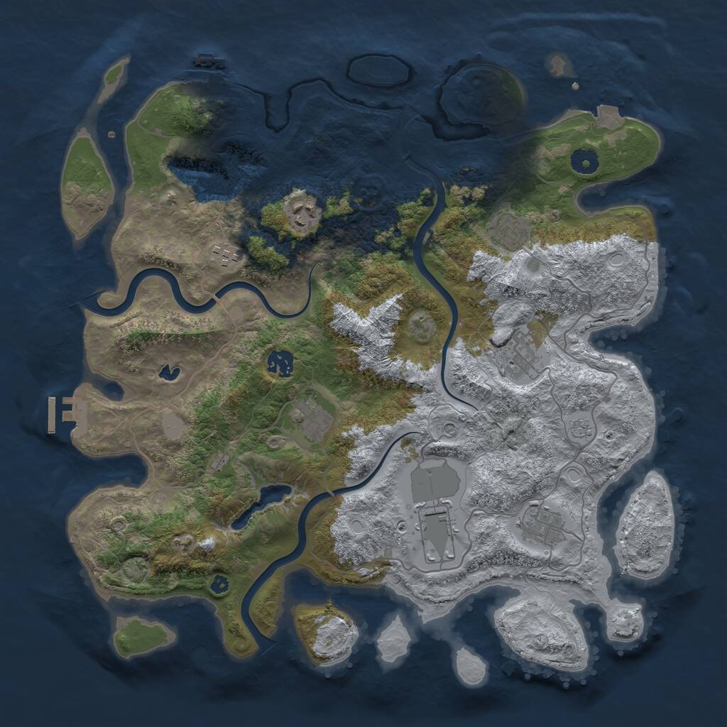 Rust Map: Procedural Map, Size: 4000, Seed: 448431, 14 Monuments