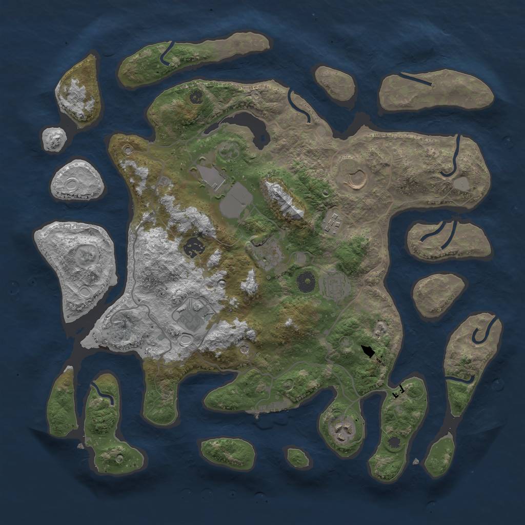 Rust Map: Procedural Map, Size: 4000, Seed: 322792, 15 Monuments