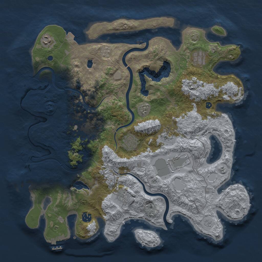 Rust Map: Procedural Map, Size: 4000, Seed: 1039346632, 15 Monuments