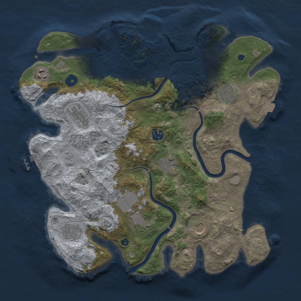 Rust Map: Procedural Map, Size: 3800, Seed: 534342662, 15 Monuments