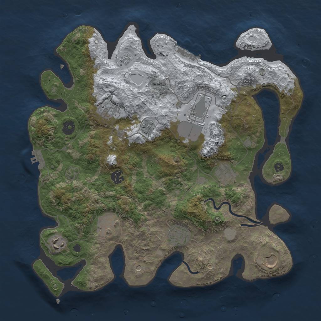 Rust Map: Procedural Map, Size: 3550, Seed: 295017, 18 Monuments