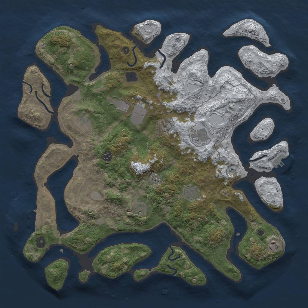 Rust Map: Procedural Map, Size: 4250, Seed: 29734, 16 Monuments