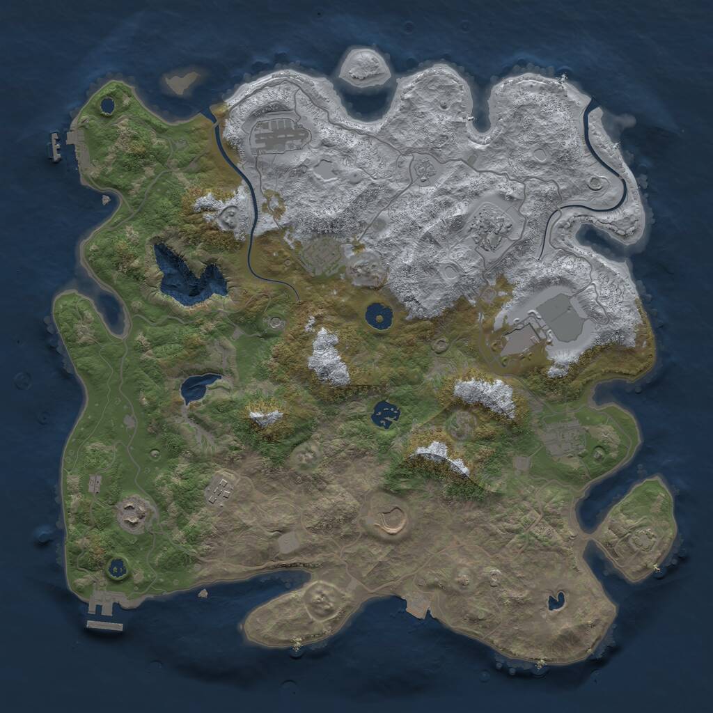 Rust Map: Procedural Map, Size: 4000, Seed: 903977, 15 Monuments