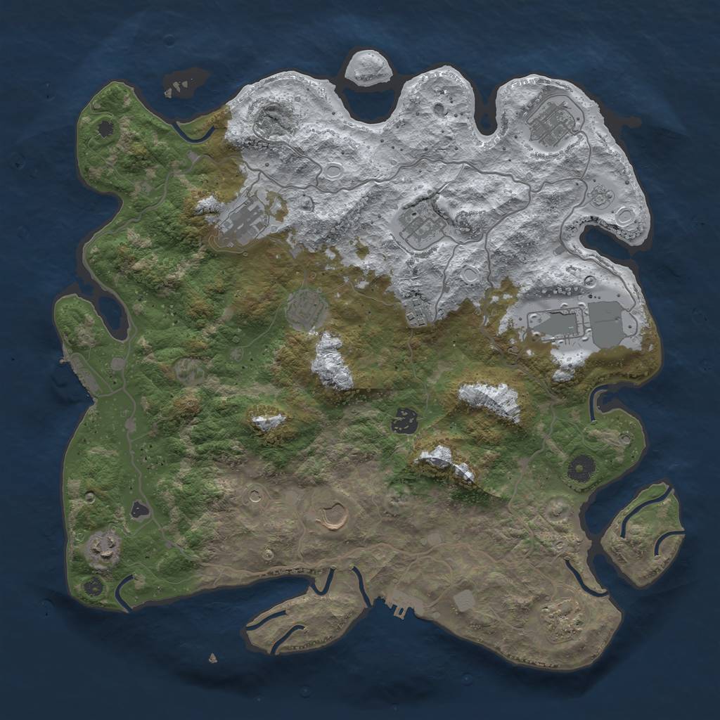 Rust Map: Procedural Map, Size: 4000, Seed: 903977, 19 Monuments