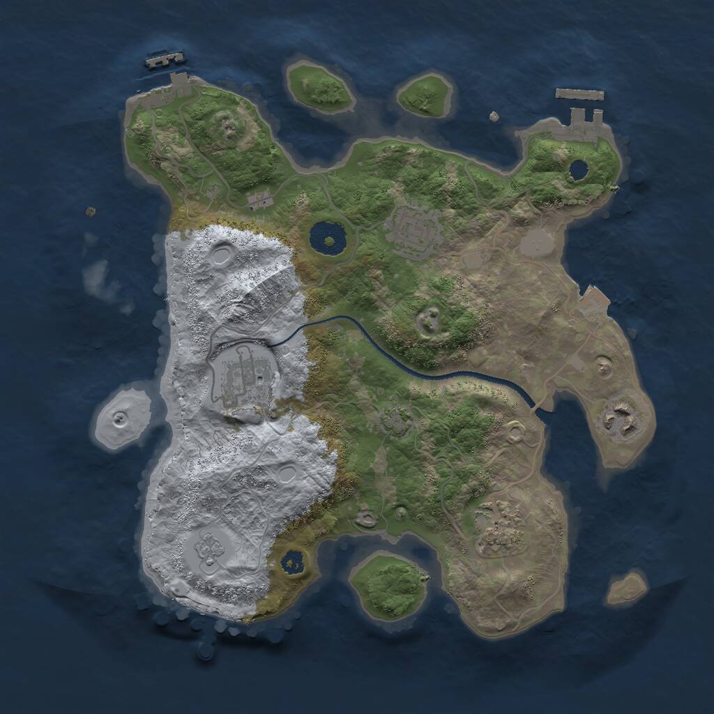 Rust Map: Procedural Map, Size: 2995, Seed: 100, 9 Monuments