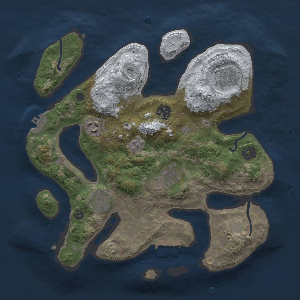 Rust Map: Procedural Map, Size: 3132, Seed: 1738567444, 14 Monuments