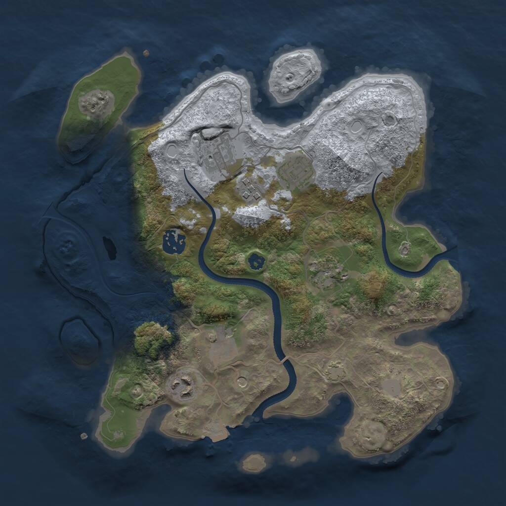 Rust Map: Procedural Map, Size: 3132, Seed: 1738567444, 10 Monuments