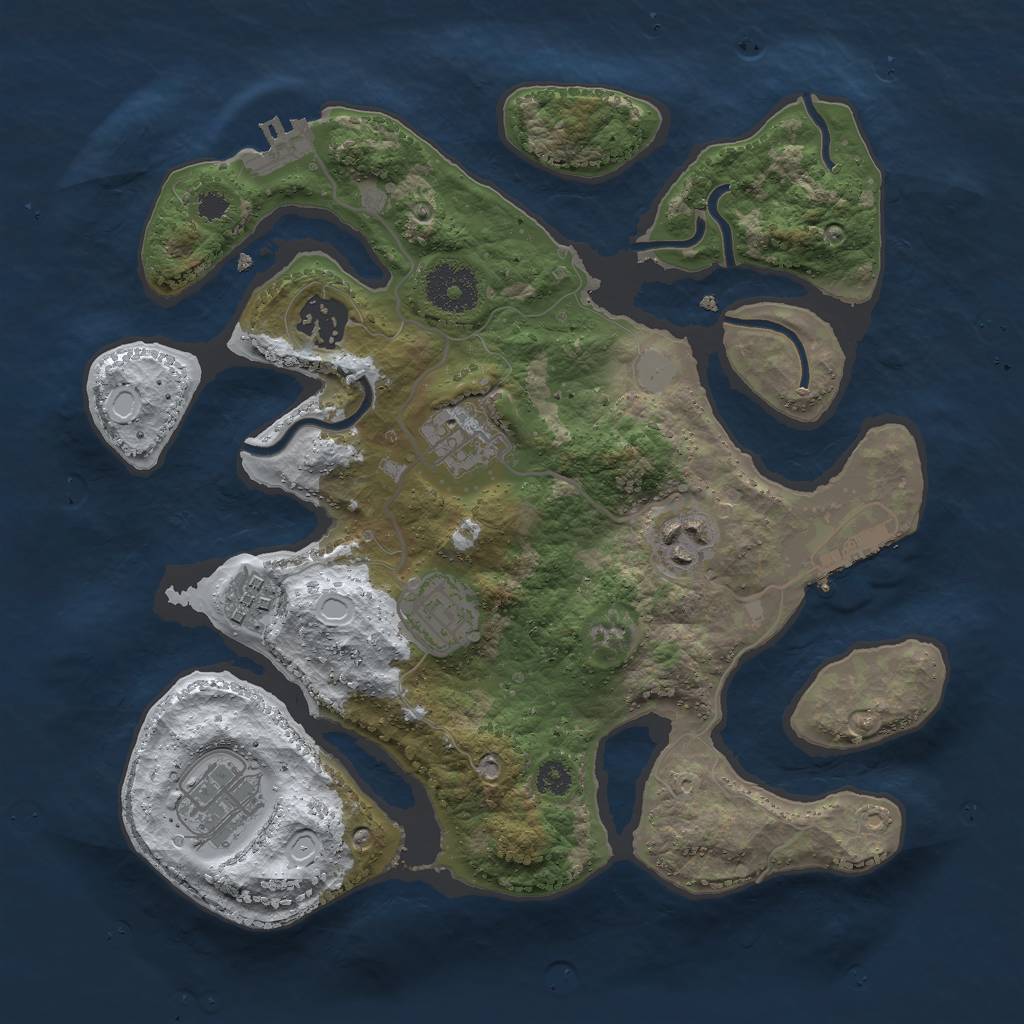 Rust Map: Procedural Map, Size: 3000, Seed: 926507, 13 Monuments