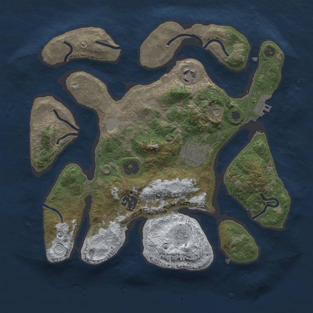 Rust Map: Procedural Map, Size: 3000, Seed: 1837496536, 11 Monuments