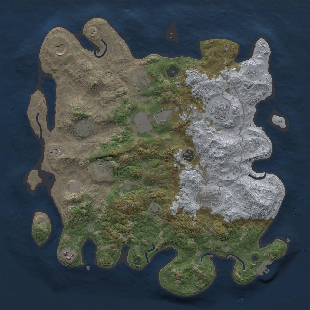 Rust Map: Procedural Map, Size: 4000, Seed: 357087, 17 Monuments