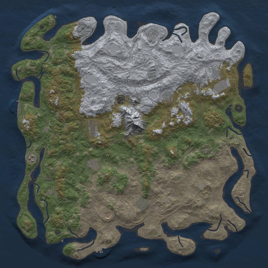 Rust Map: Procedural Map, Size: 5250, Seed: 5615, 18 Monuments