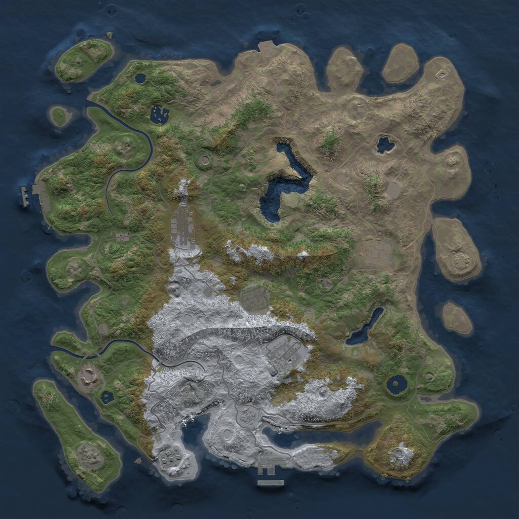 Rust Map: Procedural Map, Size: 4000, Seed: 277127, 13 Monuments