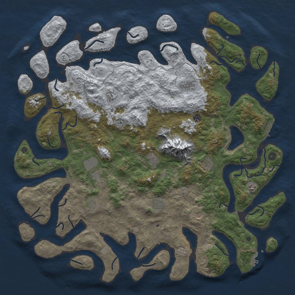 Rust Map: Procedural Map, Size: 5500, Seed: 312, 20 Monuments