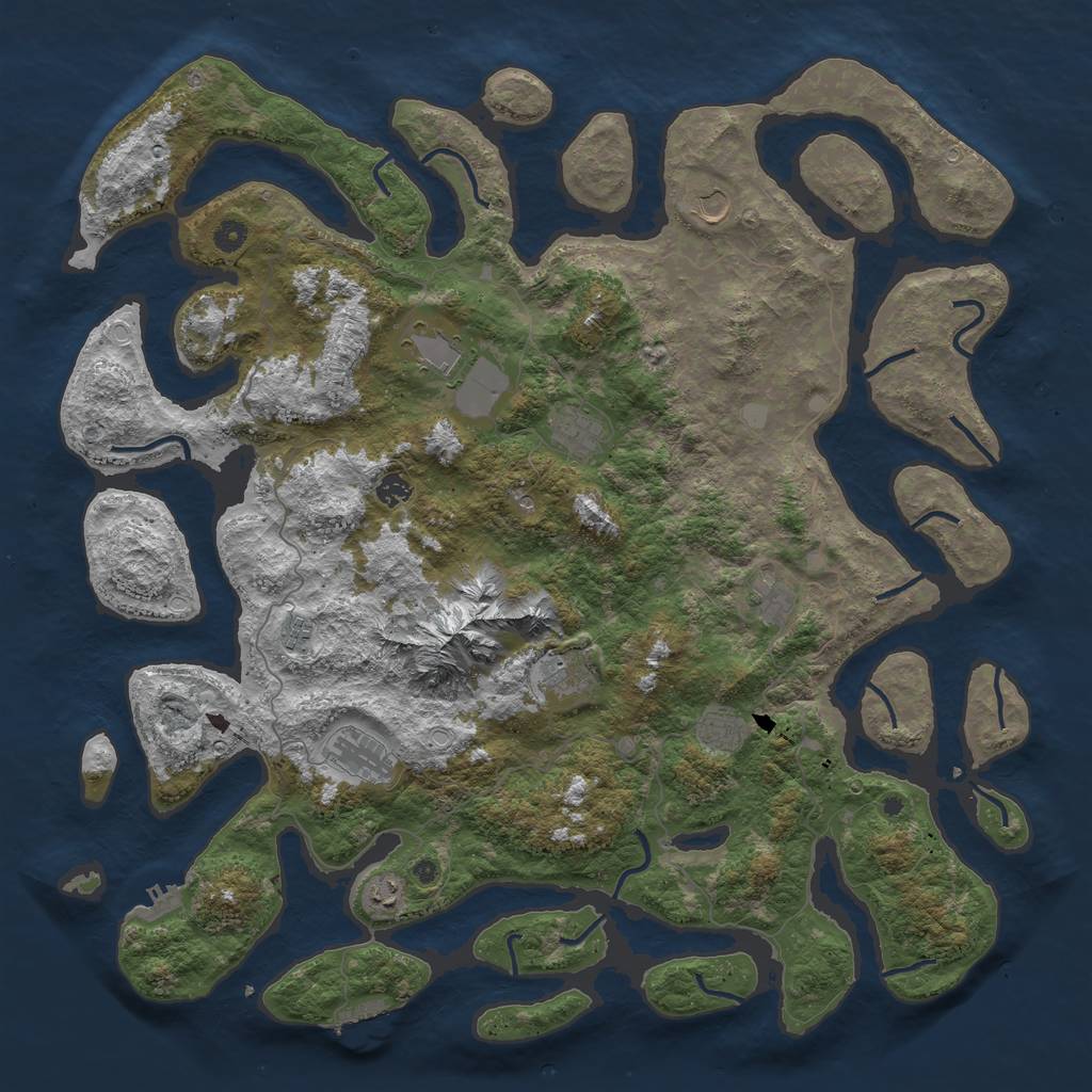 Rust Map: Procedural Map, Size: 5000, Seed: 153673450, 18 Monuments