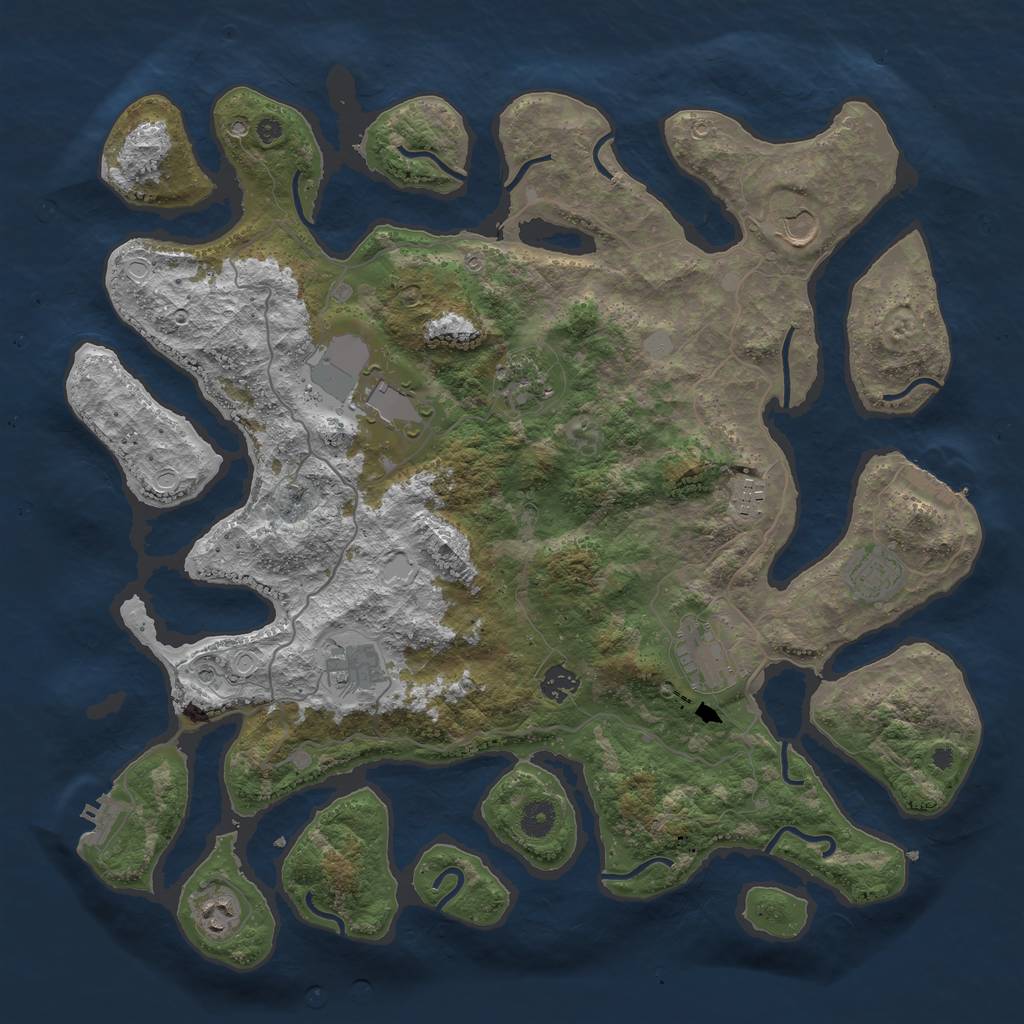 Rust Map: Procedural Map, Size: 4250, Seed: 4898, 17 Monuments