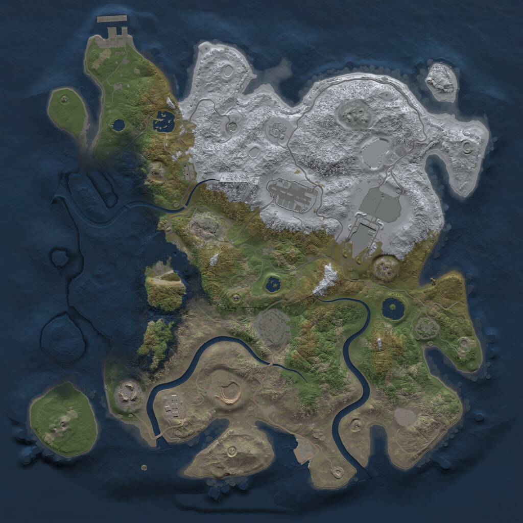 Rust Map: Procedural Map, Size: 3550, Seed: 400467, 13 Monuments
