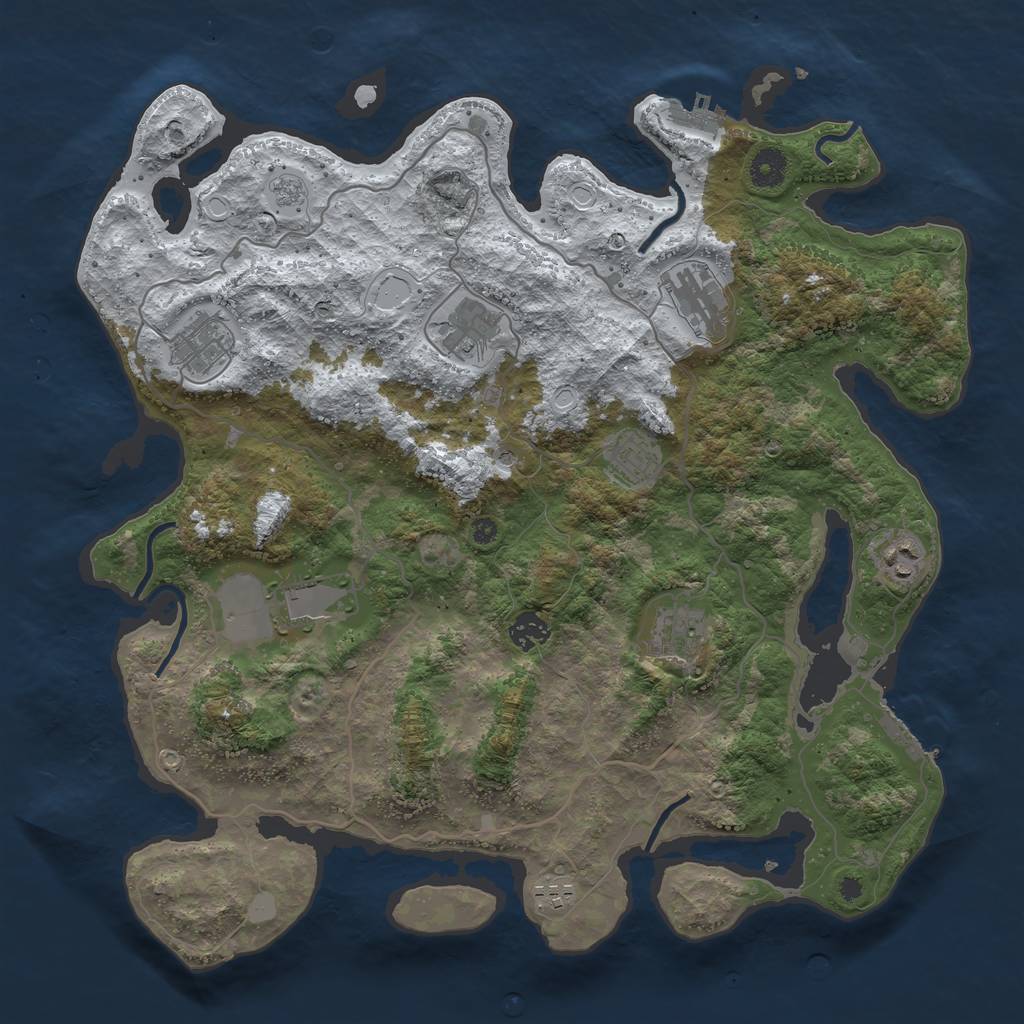 Rust Map: Procedural Map, Size: 4000, Seed: 15, 18 Monuments