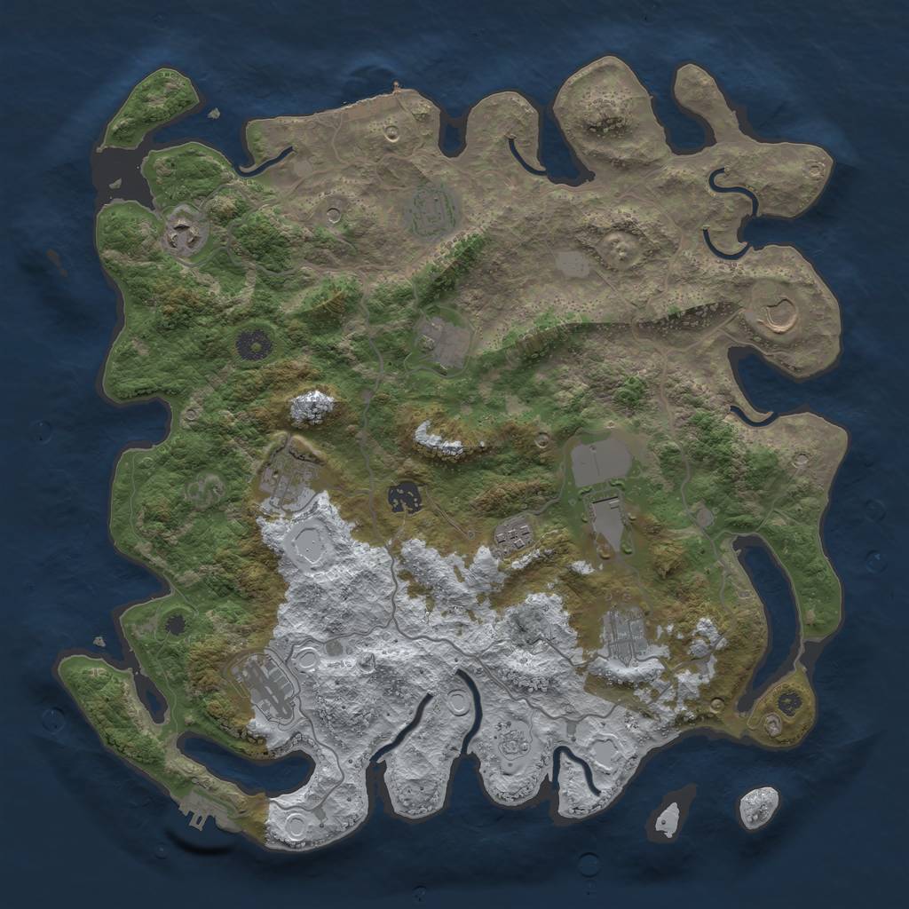 Rust Map: Procedural Map, Size: 4000, Seed: 211383, 19 Monuments