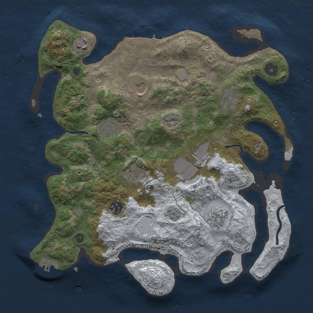 Rust Map: Procedural Map, Size: 3500, Seed: 50226860, 18 Monuments