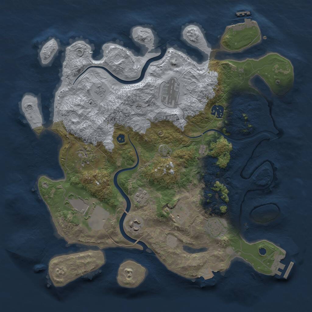 Rust Map: Procedural Map, Size: 3550, Seed: 204789, 14 Monuments