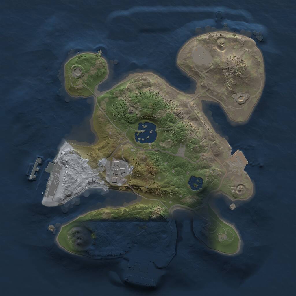Rust Map: Procedural Map, Size: 2000, Seed: 456456420, 5 Monuments