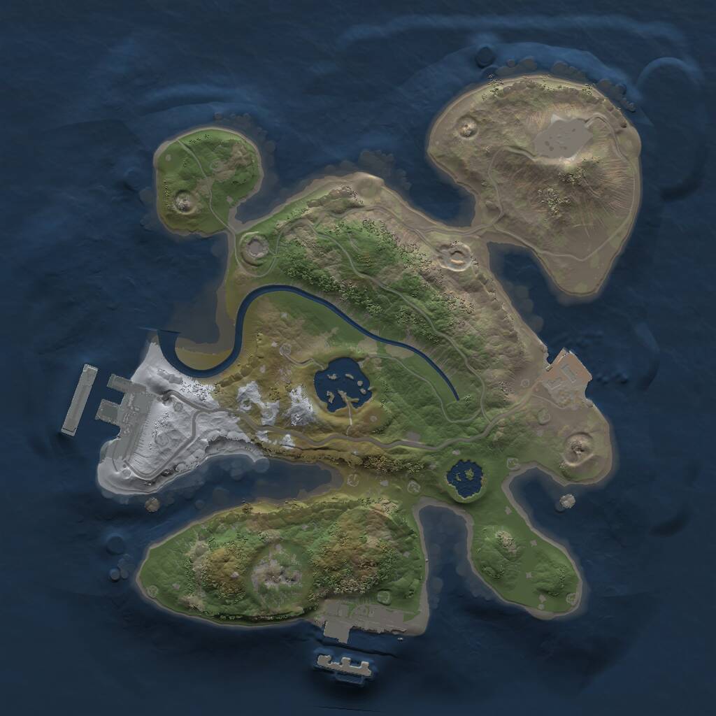 Rust Map: Procedural Map, Size: 2000, Seed: 456456420, 4 Monuments