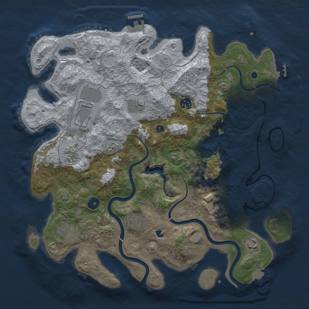 Rust Map: Procedural Map, Size: 4000, Seed: 116841, 15 Monuments