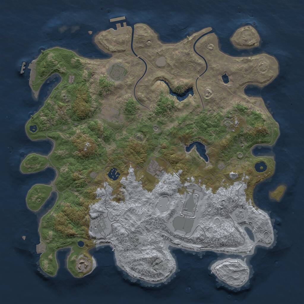 Rust Map: Procedural Map, Size: 4000, Seed: 599435255, 15 Monuments