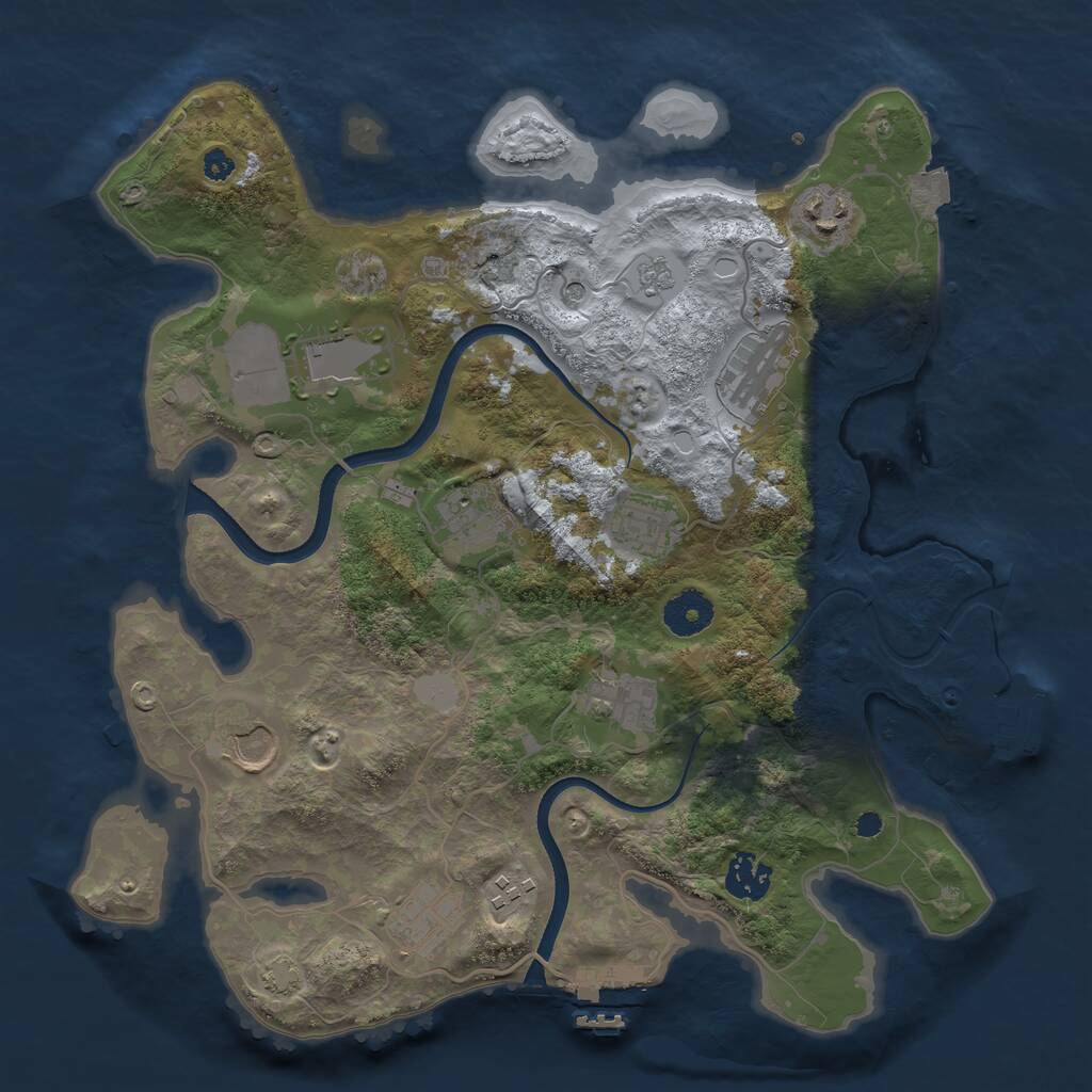 Rust Map: Procedural Map, Size: 3500, Seed: 1767524264, 16 Monuments