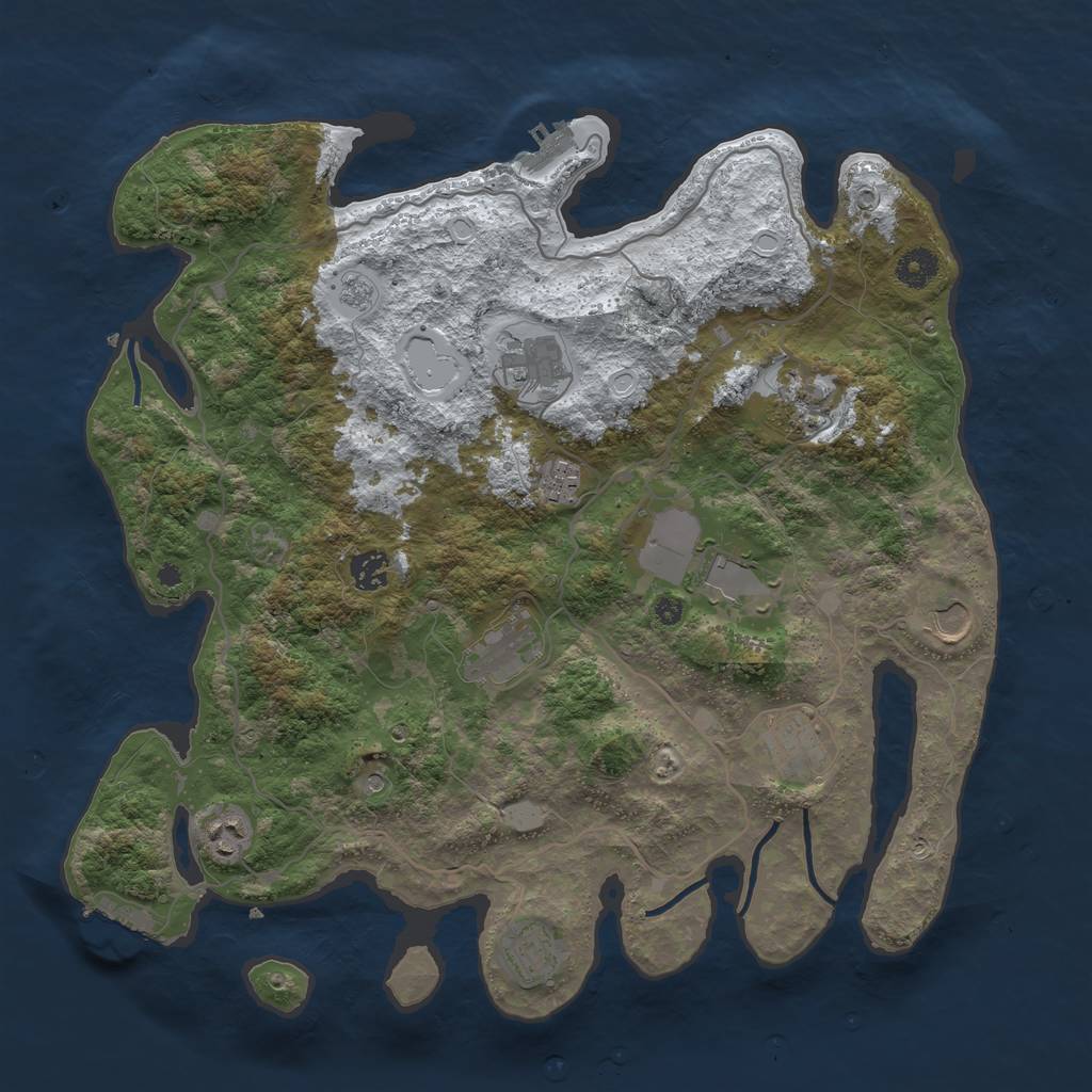 Rust Map: Procedural Map, Size: 4000, Seed: 27341, 19 Monuments