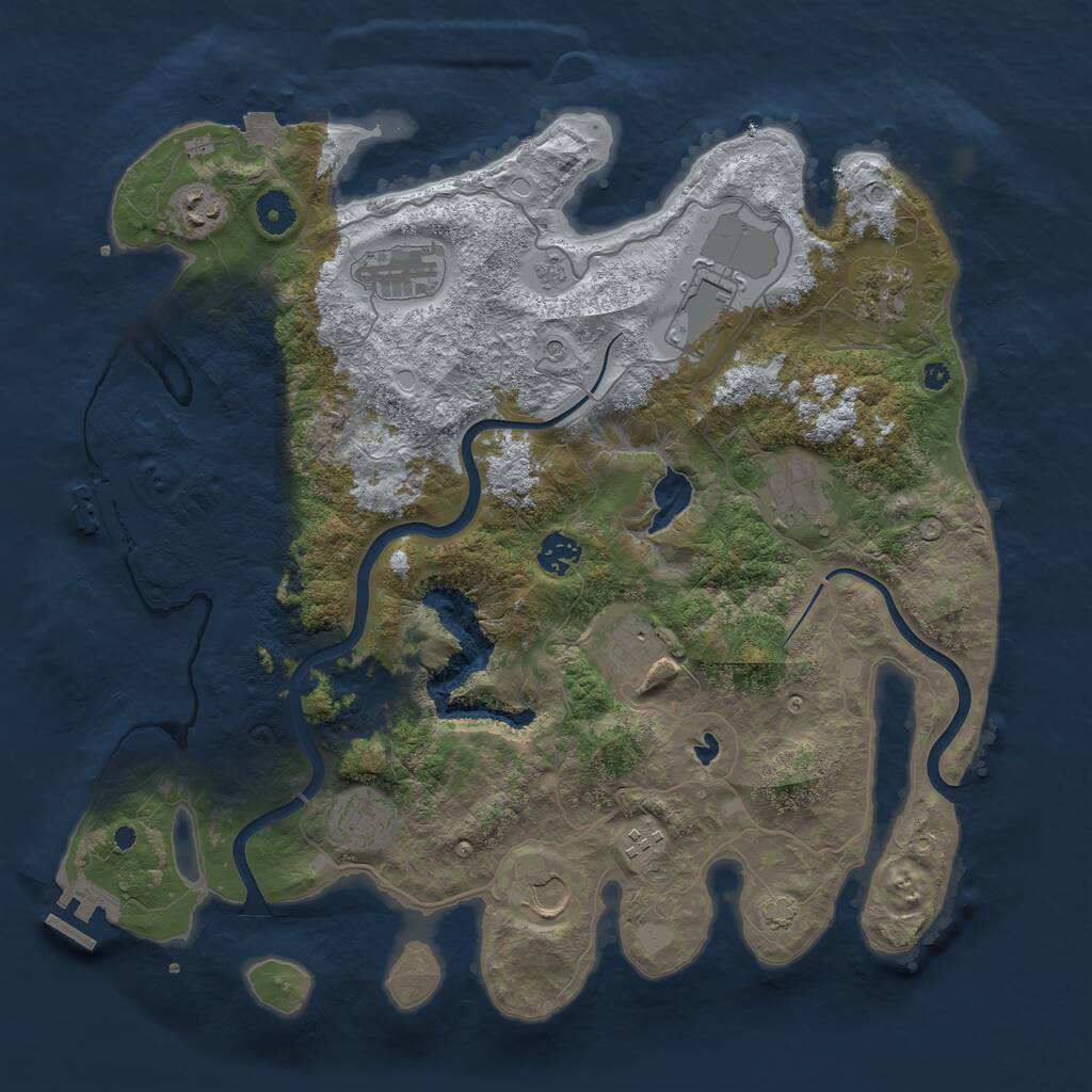 Rust Map: Procedural Map, Size: 4000, Seed: 27341, 16 Monuments