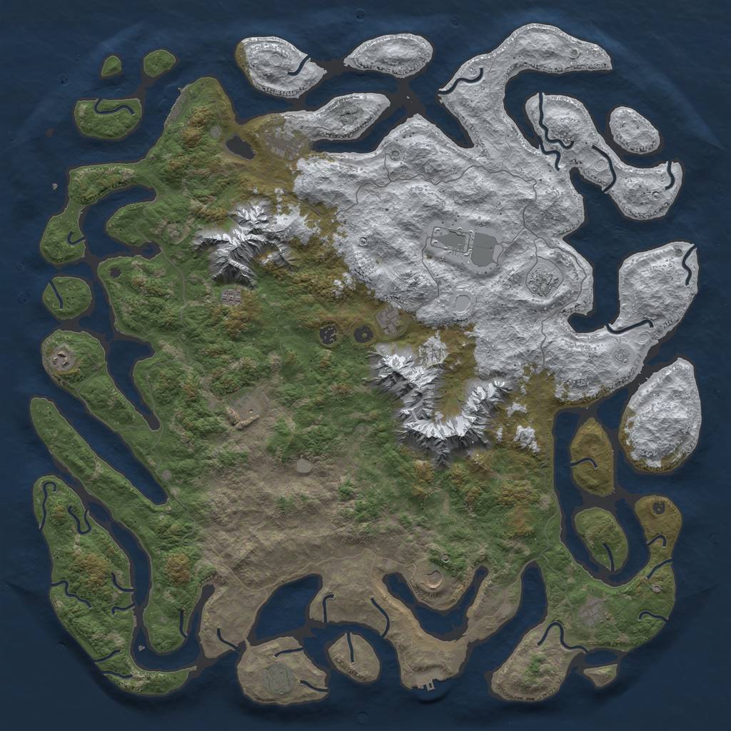 Rust Map: Procedural Map, Size: 6000, Seed: 1450156934, 20 Monuments