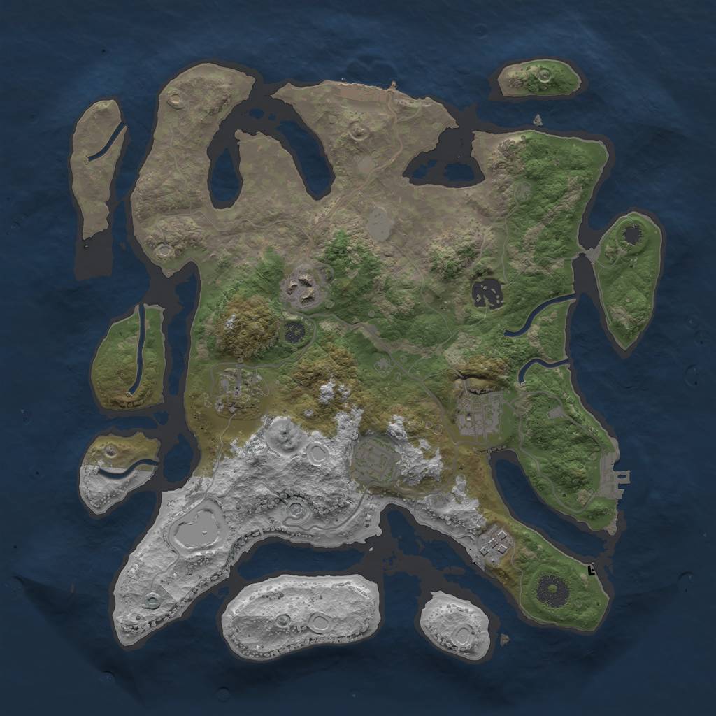 Rust Map: Procedural Map, Size: 3350, Seed: 67, 14 Monuments